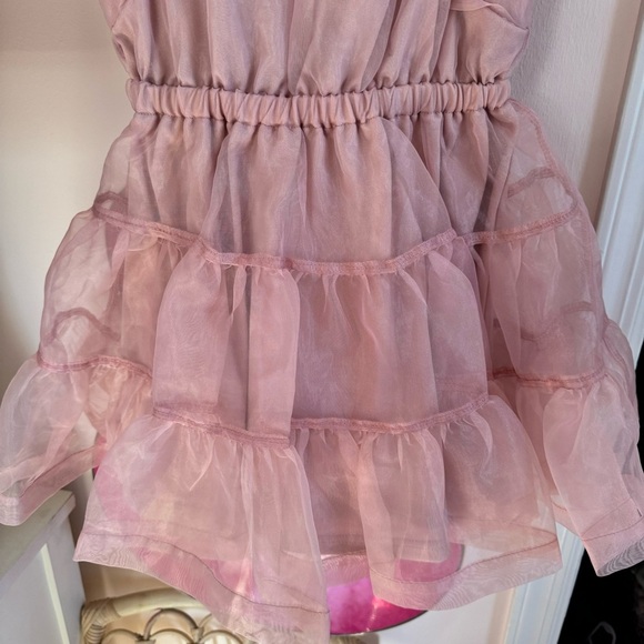 NWOT Organza Tiered Ruffle Pink Dress Size 5 Dress Up Girly Tutu Ruffle Princess - Picture 6 of 6